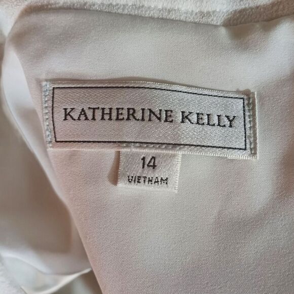 Katherine Kelly Blazer 14 Embroidered Sheer Black Ivory Office Jacket Corpcore - Picture 8 of 10